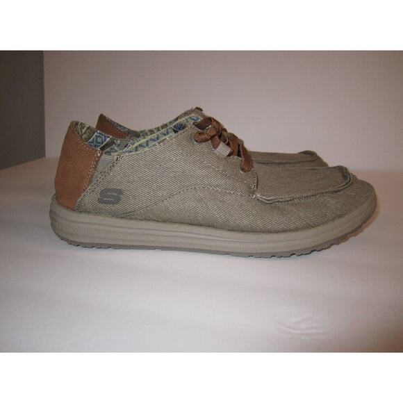 Skechers Shoes Mens 8 Melson Planon Sneakers Taupe Casual Lace Up - Picture 3 of 6